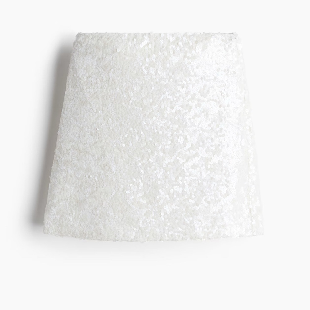 Glamorous White Sequin Skirt